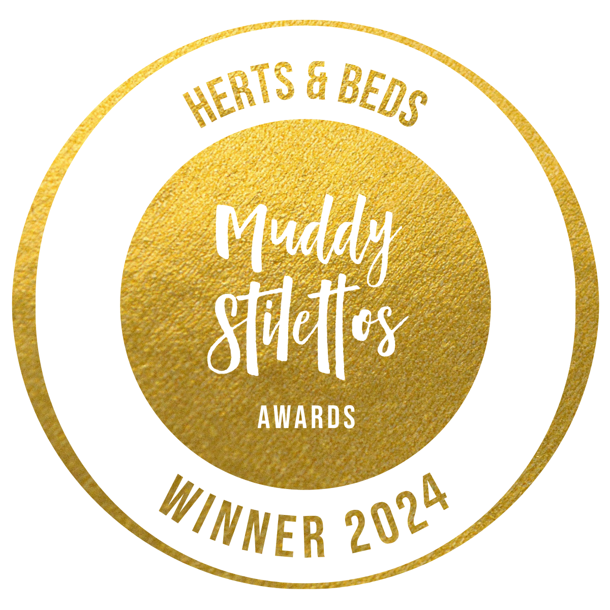 Muddy Stilettos Herts & Beds Winner 2024 award badge
